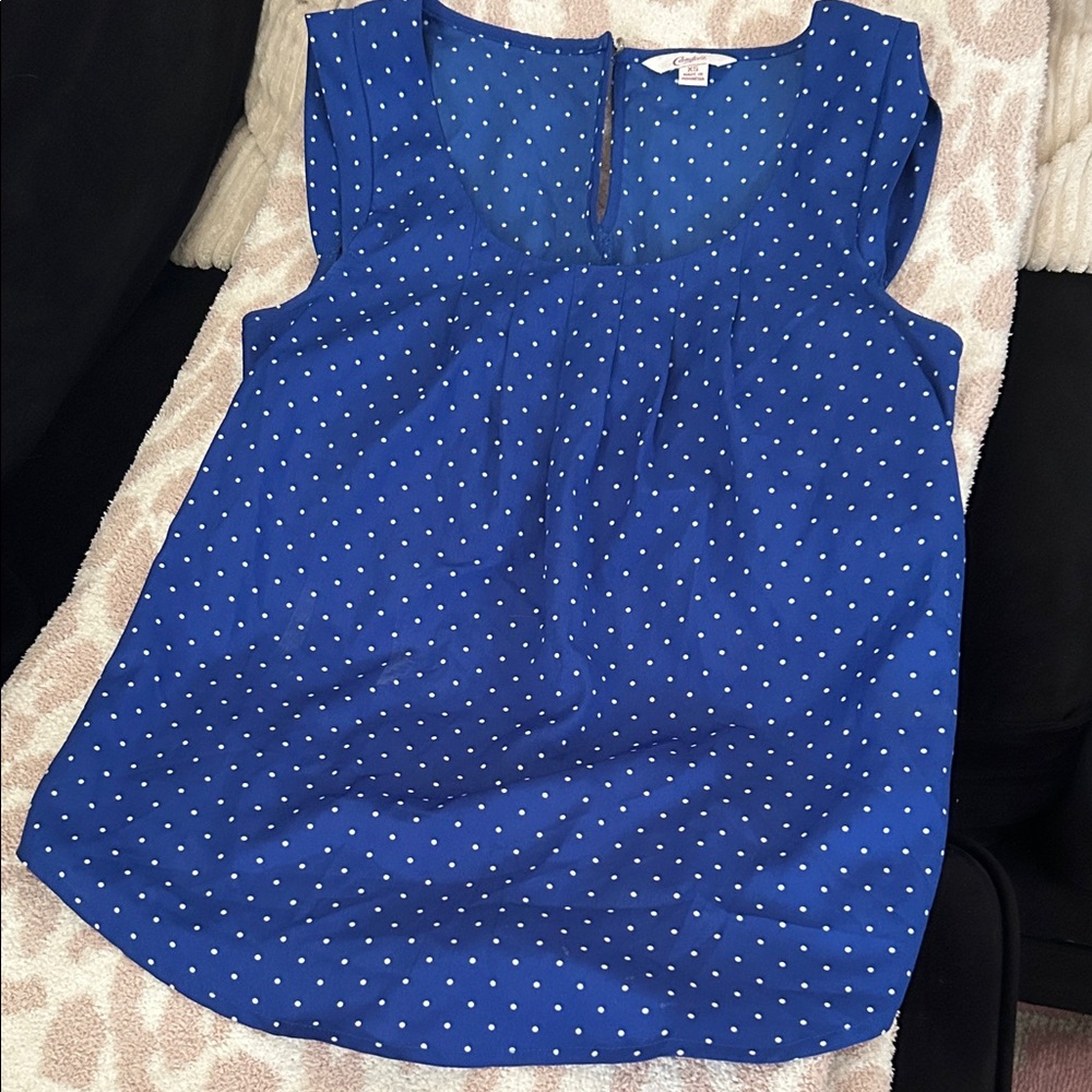 Candies Blue Polka Dot Women's Top
